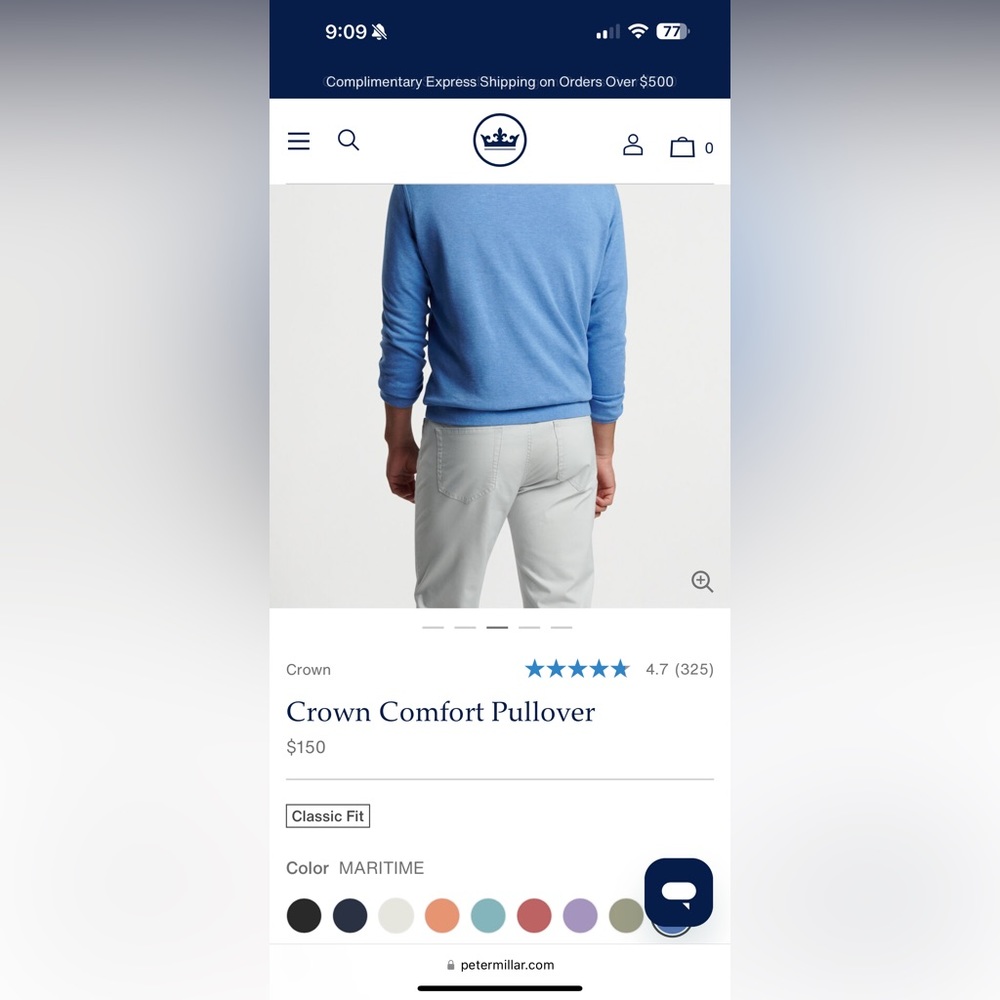 Peter Millar, Large Crown Comfort Pullover View 3